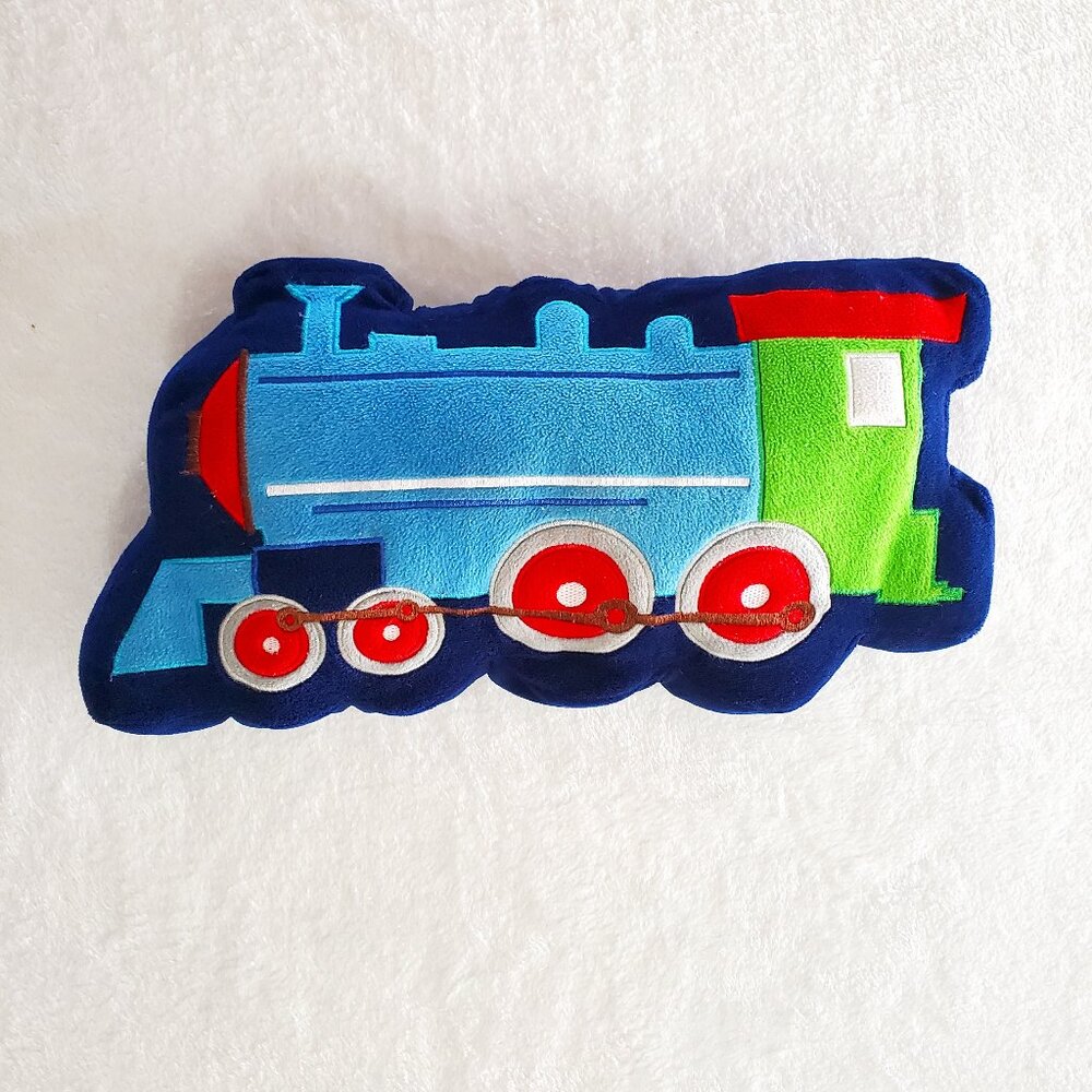 Train Pillow Train Themed Plush Pillow For Kids Room Decor Blue Red Green